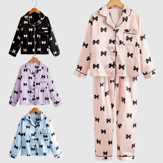 Children's Pajamas Set Two piece Autumn Silk Cute Cartoon